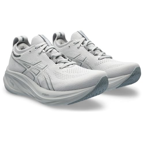 ASICS Women's Gel-Nimbus 26 Running Shoe, 12.5, Concrete/Pure Silver