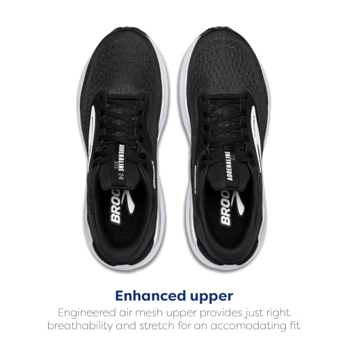 Brooks Women’s Adrenaline GTS 24 Supportive Running Shoe - Black/White - 9 Wide