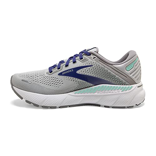 Brooks Women's Adrenaline GTS 22 Supportive Running Shoe - Alloy/Blue/Green - 6.5 Medium