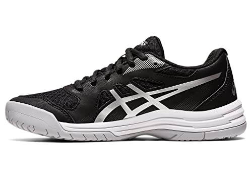 ASICS Women's Upcourt 5 Volleyball Shoes, 9, Black/Pure Silver