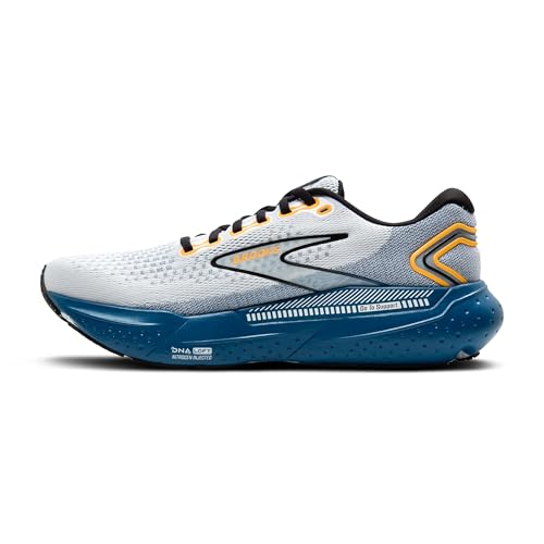 Brooks Men's, Glycerin GTS 21 Running Shoe - White/Sapphire/Orange - 8.5