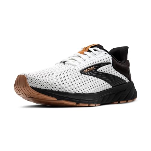 Brooks Men’s Anthem 6 Neutral Running Shoe - White/Black/Tan - 8 Medium