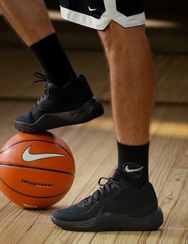 Nike Men's Precision 8 Mid Basketball Shoes, Black/Black-Black, 10
