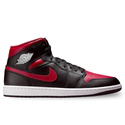 Air Jordan 1 Mid Men's Shoes (DQ8426-067, Black/Summit White/Varsity Red) Size 9.5