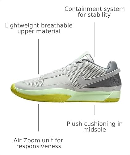 Nike Ja 1 Basketball Shoes (FQ4796-003, Light Silver/Cyber/Cool Grey/Granite) Size 9