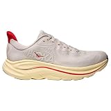 HOKA Women's Clifton 10 running shoe in Stucco and Cerise