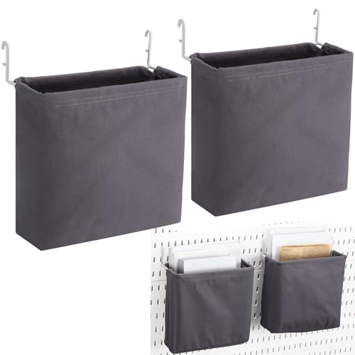 Vincreem 4 Pcs Pegboard Bags with Hooks Woven Pegboard Baskets Pegboard Accessories Compatible with IKEA Pegboard for Wall Organizer, Crafts Organization, Ornaments Display, Nursery Storage
