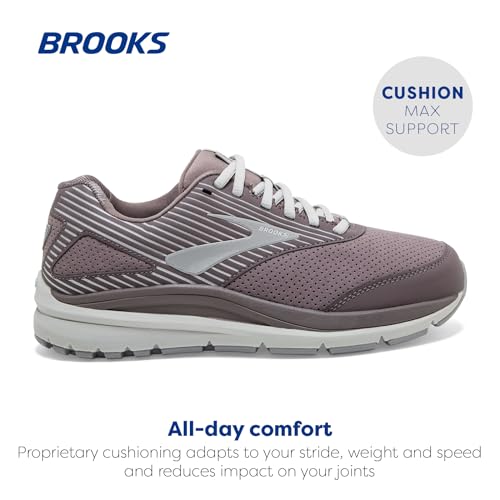 Brooks Women's Addiction Walker Suede Walking Shoe - Shark/Alloy/Oyster - 5 Wide