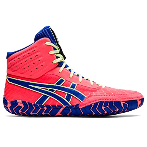 ASICS Men's Aggressor 4 Wrestling Shoes, 10.5, Blazing Coral/Lapis Lazuli Blue