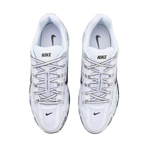 Nike P-6000 Shoes (CD6404-105, White/Metallic Silver/Flat Silver/Black) Size 12