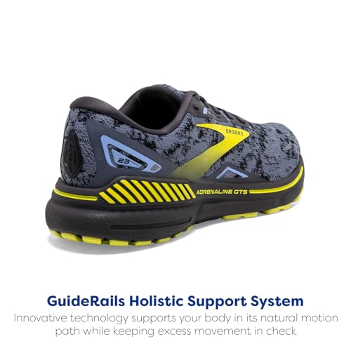 Brooks Men’s Adrenaline GTS 23 Supportive Running Shoe - Nine Iron/Folkstone/Sulphur - 8 Medium