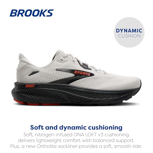 Brooks Men’s Ghost 18 Neutral Running & Walking Shoe - Coconut/Pearl/Tigerlily - 11 Wide