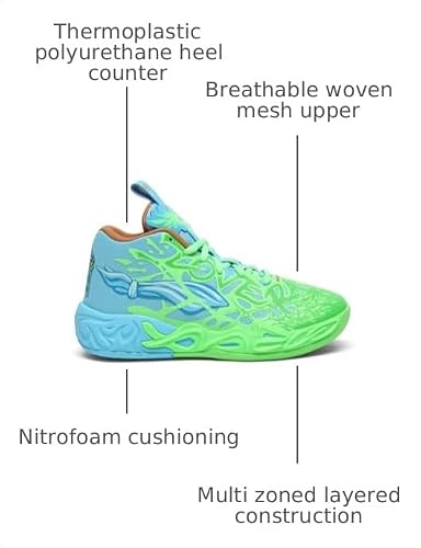 PUMA Kids Boys Mb.04 Teenage Mutant Ninja Turtles Basketball Sneakers Shoes - Green - Size 6.5 M