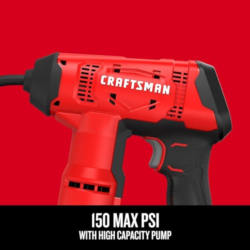 CRAFTSMAN V20 Air Compressor Portable, Cordless Tire Inflator, Up To 150 PSI Tire Pump, with Digital Pressure Gauge, Tool Only (CMCE521B)