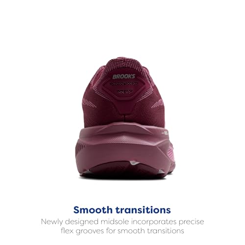 Brooks Women’s Ghost 17 Neutral Running Shoe - Burgundy/Pink/Green - 8.5 Medium