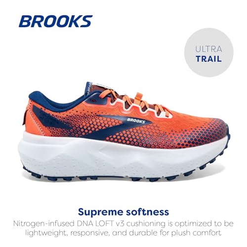 Brooks Men’s Caldera 6 Trail Running Shoe - Firecracker/Navy/Blue - 11 Medium