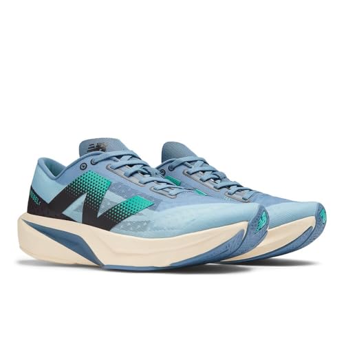 New Balance Men's FuelCell Rebel V4 Running Shoe, Heron Blue/Chrome Blue/Black, 15 M