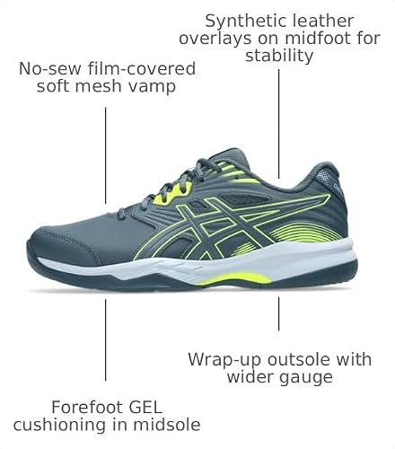 ASICS Men's Gel-RENMA 2 Pickleball Shoes, 8, RAW Indigo/Safety Yellow