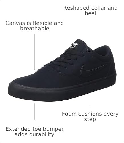 Nike SB Chron 2 Canvas Skate Shoes Size-12 Black/Black/Black