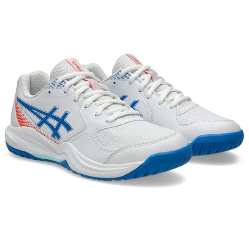 ASICS Kid's Gel-Dedicate 9 GS Tennis Shoes, 3.5, White/Directoire Blue