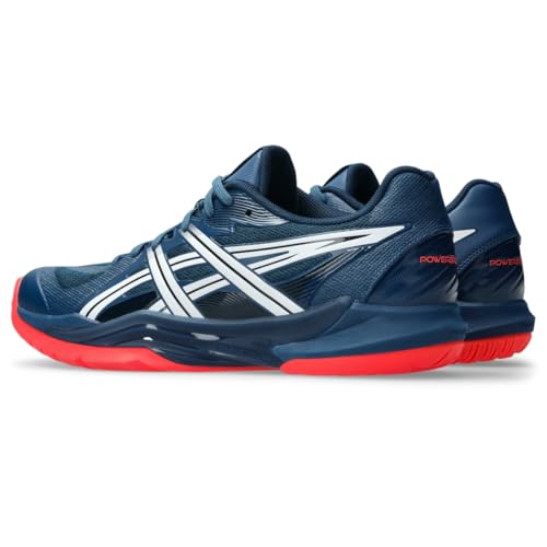 ASICS Men's POWERBREAK FlyteFoam Handball Shoe, 12.5, MAKO Blue/White
