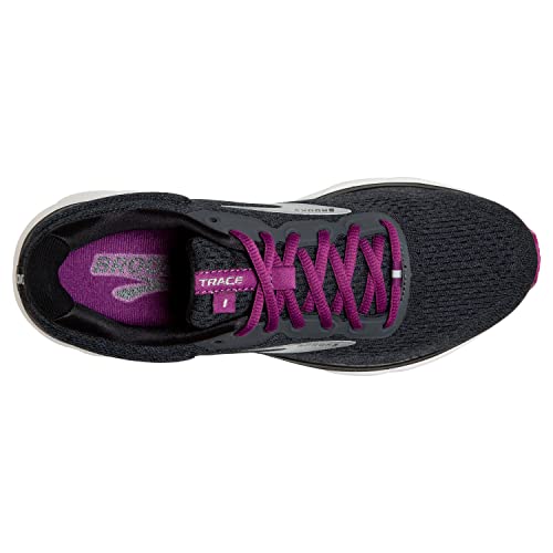 Brooks Women's Trace Neutral Running Shoe - Ebony/Black/Wood Violet - 5