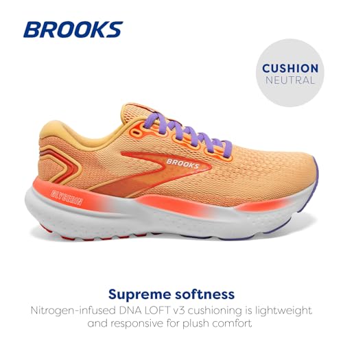 Brooks Women’s Glycerin 21 Neutral Running Shoe - Sunburst/Nasturtium/Purple - 7 Medium
