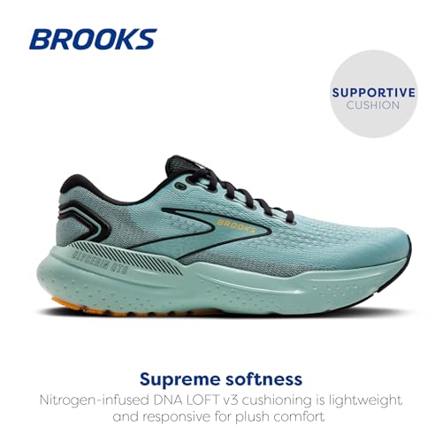 Brooks Men's Glycerin GTS 21 Supportive Running Shoe - Cloud/Black/Gold - 8.5 Medium