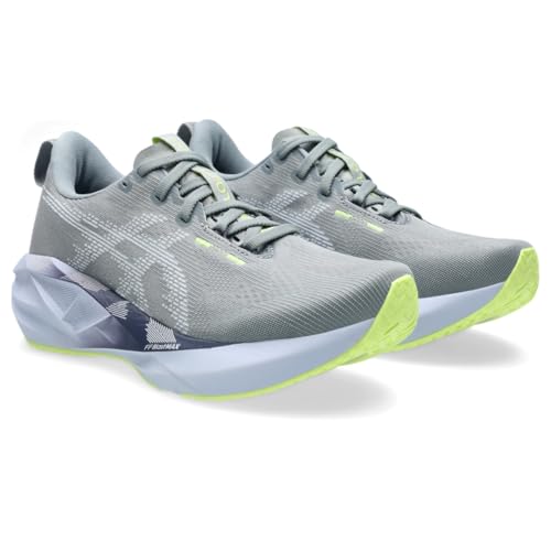 ASICS Women's NOVABLAST 5 Running Shoe, 7, Gravel/Blue Fade
