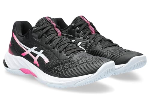 ASICS Women's Netburner Ballistic FlyteFoam 3 Volleyball Shoes, 9, Black/HOT Pink