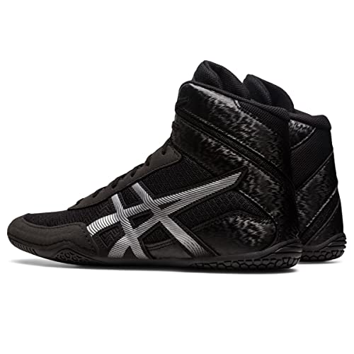 ASICS Men's MATCONTROL 3 Wrestling Shoes, 14, Black/Pure Silver