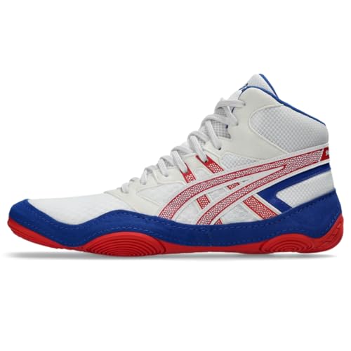 ASICS Men's Snapdown 4 Wrestling Shoes, 8, White/Classic RED