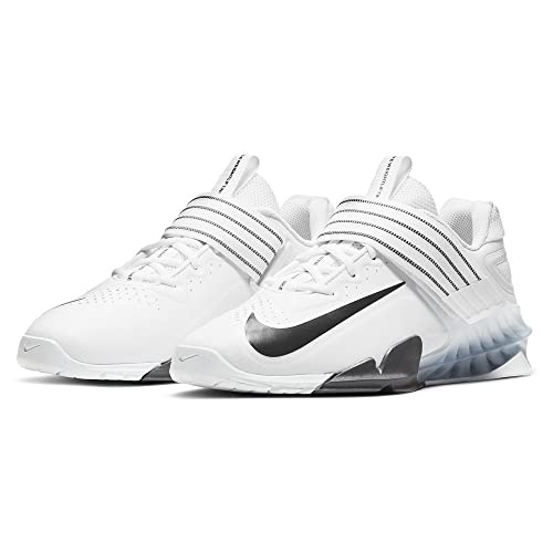 Nike Savaleos Weightlifting Shoes (CV5708-100, White/Iron Grey/Laser Orange/Black) Size 7