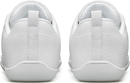 BAXINIER Girls White Cheerleading Shoes Breathable Youth Cheer Competition Sneakers Athletic Training Dance Tennis Walking Shoes - White 3 Big Kid