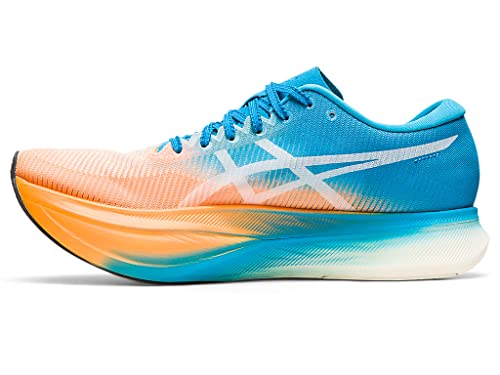 ASICS Unisex METASPEED Sky+ Running Shoes, 10M / 11.5W, Orange POP/Island Blue