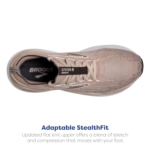 Brooks Men’s Glycerin Stealthfit 21 Neutral Running Shoe - Chateau Grey/Forged Iron - 8.5 Medium