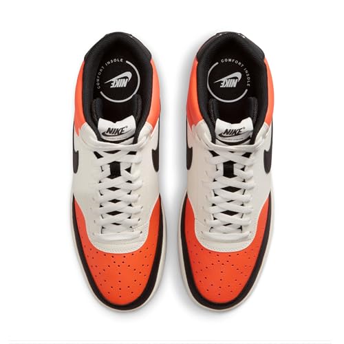 Nike Men's Court Vision Mid, Turf Orange/Black-Sail, 9.5