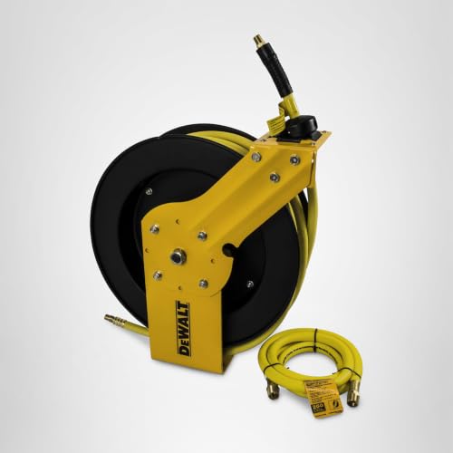 DEWALT 3/8 in. x 50 ft. Retractable Air Hose Reel with Rubber Hose
