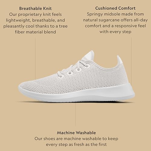 Allbirds Men’s Tree Runner, Everyday Sneakers, Machine Washable Shoe Made with Natural Materials - Kaikoura White (White Sole) - 11 Medium