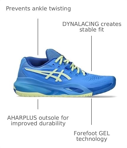 ASICS Women's Gel-Resolution X Tennis Shoes, 10, Blue Coast/Huddle Yellow
