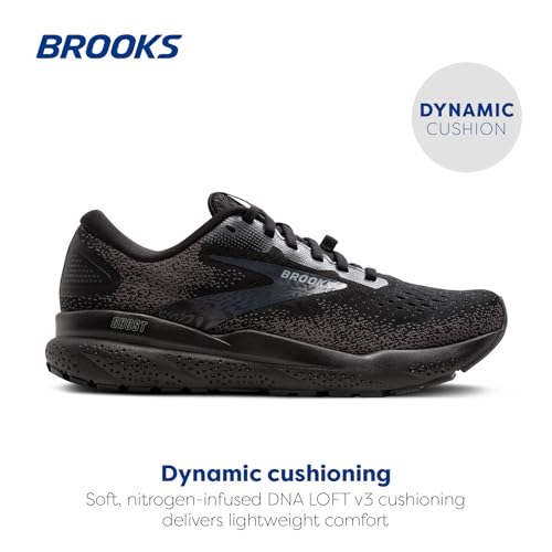 Brooks Men's Ghost 16 GTX Waterproof Neutral Running Shoe - Black/Black/Ebony - 9 Medium