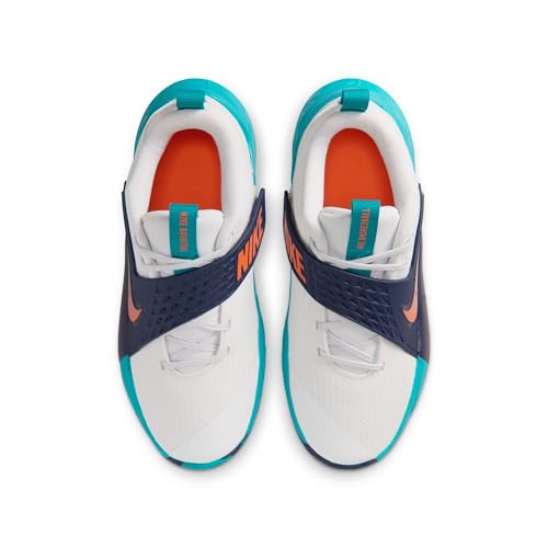 Nike Little Kids' Team Hustle D Basketball Shoes, Summit White/Safety Orange-Energy, 2Y