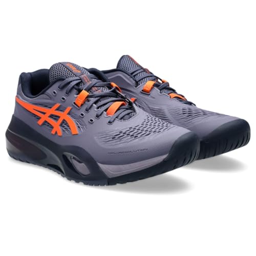 ASICS Men's Gel-Resolution X Tennis Shoes, 7, Greyish Purple/NOVA Orange