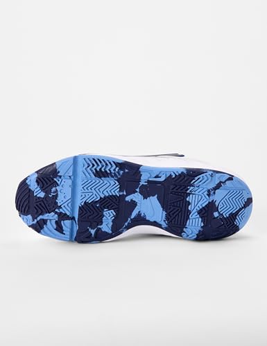 Nike Big Kid's Team Hustle D Basketball Shoes, Summit White/Volt Tint-Midnight Navy, 3.5Y