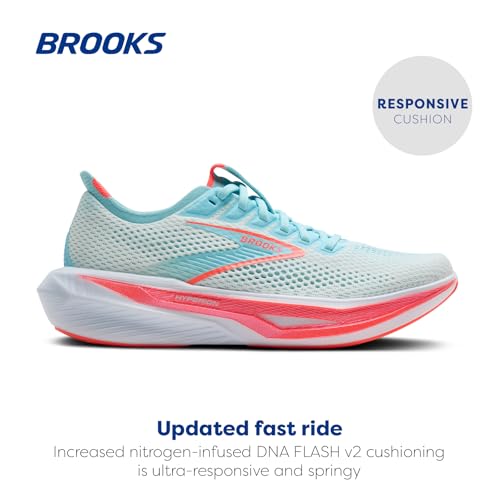 Brooks Women’s Hyperion 3 Neutral Running Shoe - White/Pink Clay/Atomizer - 9 Medium