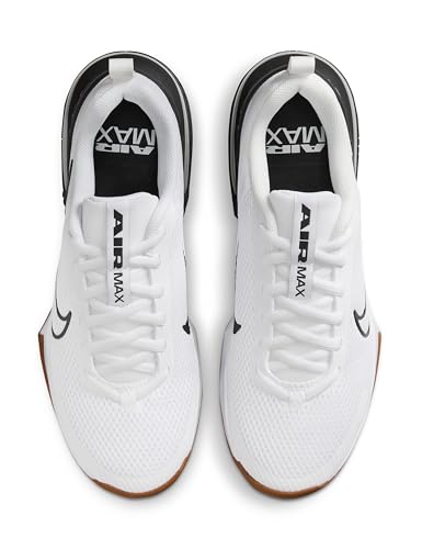 Nike Men's Air Max Alpha Trainer 6 Workout Shoes, White/White-Black-Gum Medium Brown, 9.5