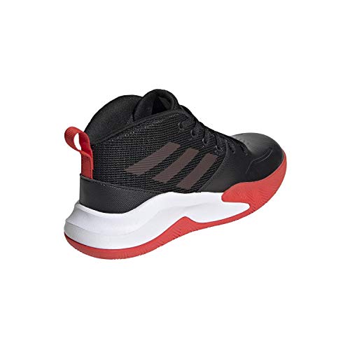 adidas unisex child Ownthegame Wide Basketball Shoe, Black/Active Red/White, 3 Wide Little Kid US
