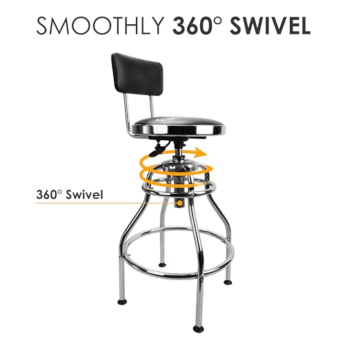 Olympia Tools 82-738 Adjustable Hydraulic Work Stool, Black