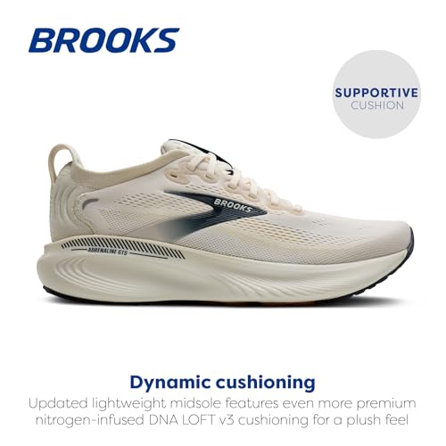 Brooks Men’s Adrenaline GTS 25 Supportive Running & Walking Shoe - Arctic Wolf/Rutabaga/Navy - 11 Medium