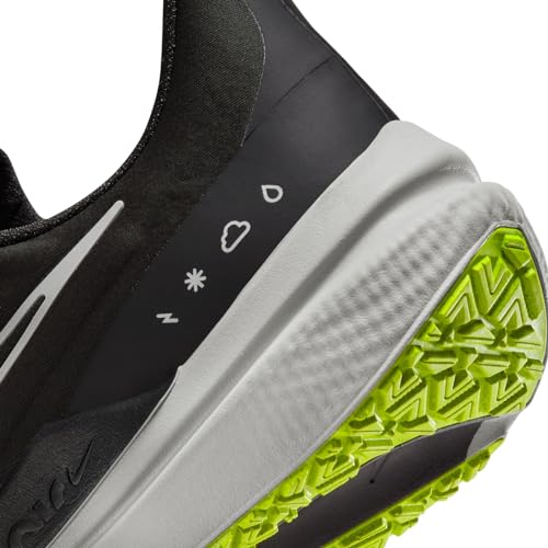 Nike Winflo 9 Shield Men's Weatherized Road Running Shoes (DM1106-001, Black/Dark Smoke Grey/Volt/White) Size 11.5